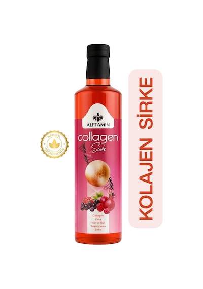 Kolajen Collagen Sirke Elma Nar Ve Gül Suyu İçeren Fermente Doğal Sirke