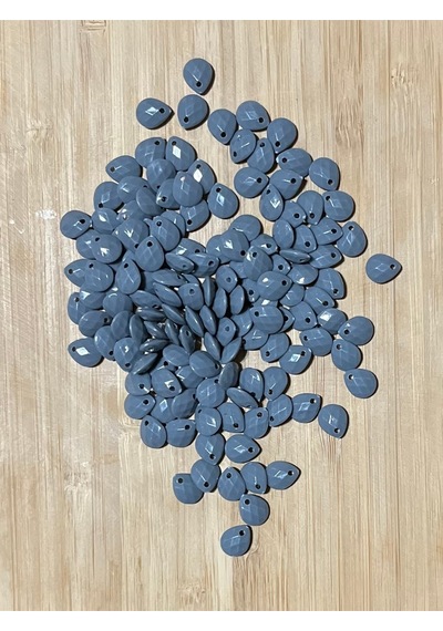 Gri Rengi Oya, Abiye, Takı, Örgü Plastik Gözyaşı Damla Boncuk. 25gr. Tahmini 195 Adet.
