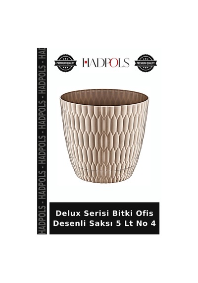 Delux Serisi Bitki Ofis Desenli Saksı 5 Lt No 4