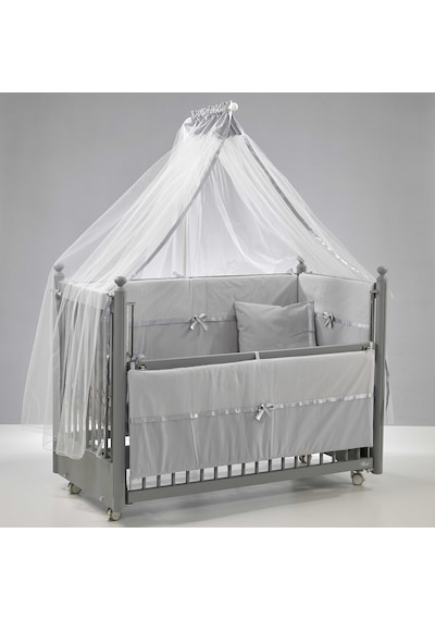 Meltem Kids Mondo Sallanır Ahşap Anne Yanı Beşik - 60x120 CM (Gri-Gri) Gri