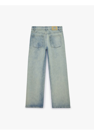 Koton Düşük Bel Pamuklu Düz Paça Denim Pantolon - Straight Fit Jean Açık İndigo 6sal40201md Koton Düşük Bel Pamuklu Düz Paça Denim Pantolon - Straight Fit Jean Açık İndigo 6sal40201md