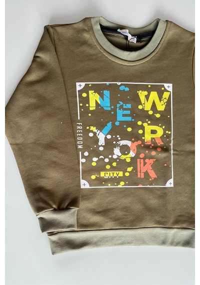Minik Motion 3'lü Set Çocuk Baskılı 2 İplik Penye Sweatshirt Açık Yeşil - Turuncu - Yeşil Minik Motion 3'lü Set Çocuk Baskılı 2 İplik Penye Sweatshirt Açık Yeşil - Turuncu - Yeşil