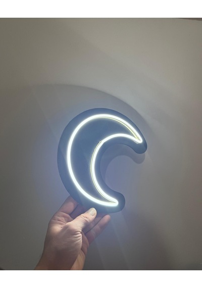 Dgrk Led Ay Figürlü Dekoratif Duvar Aydınlatması Mdf Beyaz