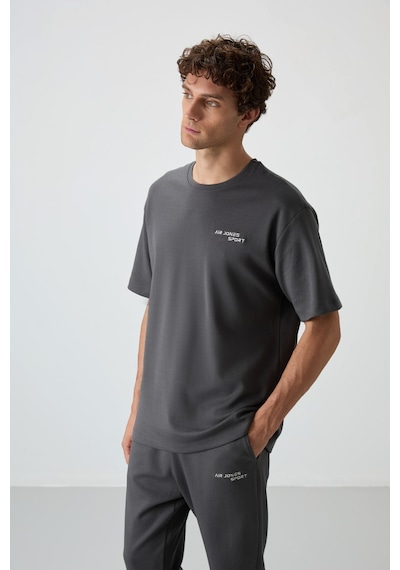 Tommy Life Haki Pamuklu Kalın Yumuşak Dokulu Oversize Fit Nakışlı Erkek Eşofman Takım - 85252 Haki