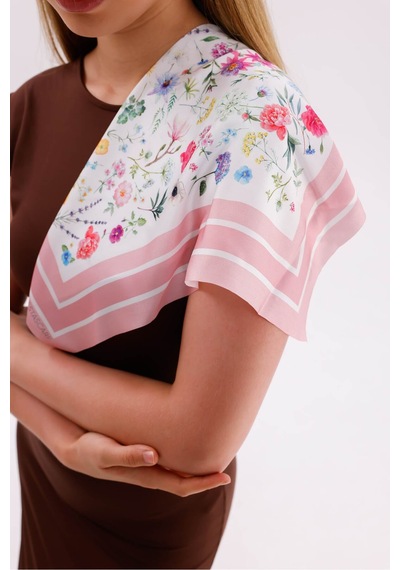 Tarzını Seç Pembe Bahar Model Fular Estascarf 48 X 48 Cm