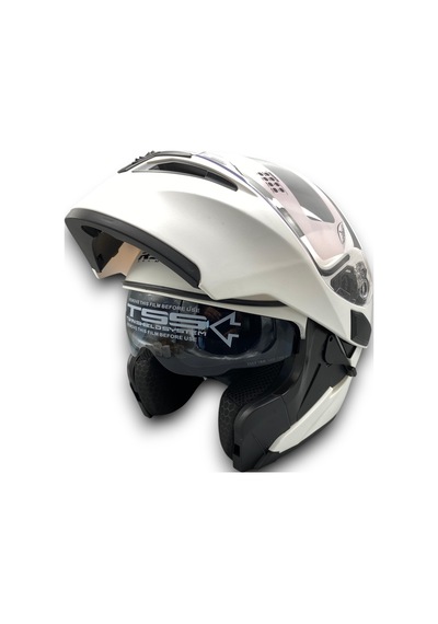 Motosiklet Rs2 Kask Çene Açılır Güneş Vizörlü Mat-white Mat Beyaz