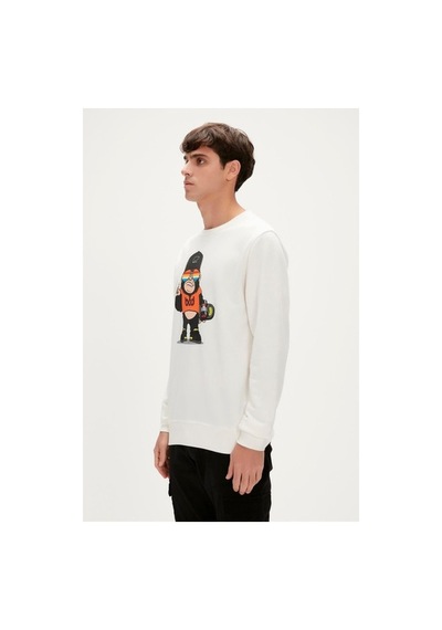 Bad Bear Funky Crewneck Erkek Beyaz Sweatshirt 23.02.12.014-c04 Siyah