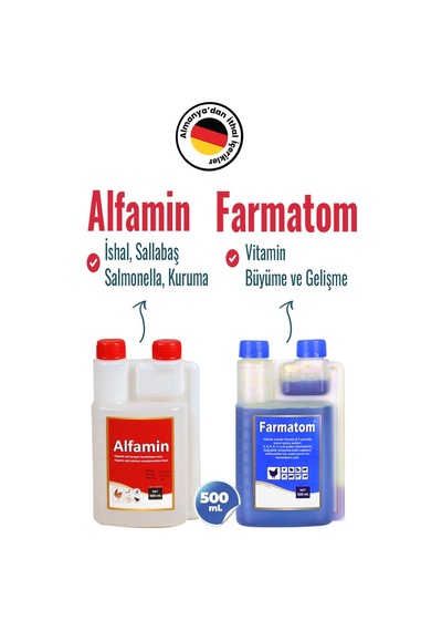 2li Set Kuşlar Için Farmatom Vitamin + Alfamin Ishal Seti 500 Ml