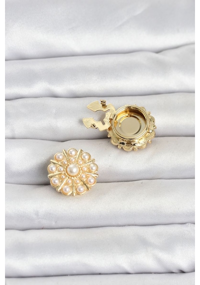Vintage Model Gold Renk Düğme Veya Manşet Broşu