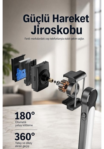 Özel Üretim Cihaz Tutucu Çekim Aparatı Görüntü Aleti Tripod Profesyonel Gimbal L09 Siyah