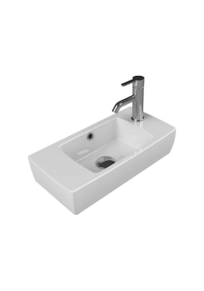 Mini 25x50 Cm Soldan Batarya Delikli Lavabo 508 Yeşil