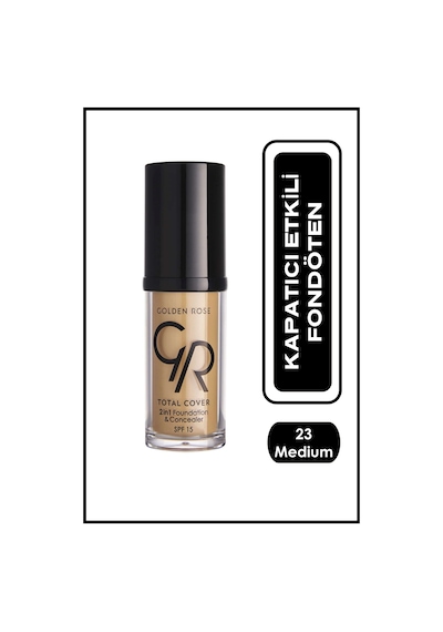 Golden Rose Total Cover Fondöten 23 Medium Yellow Beige 30 ML