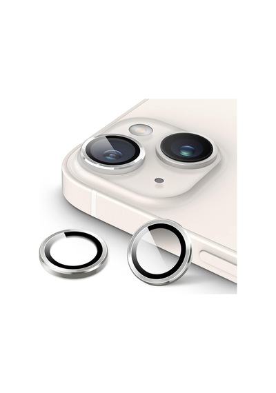 Apple Uyumlu iPhone 14 Plus Raze Metal Kamera Lens Koruyucu Gümüş