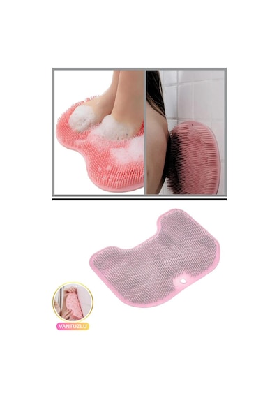 Vantuzlu Sırt Ve Ayak Duş Matı, Banyo Duş Küvet İçi Kaymaz Tabanlı Ovma Yıkama Temizleme Matı Renkli