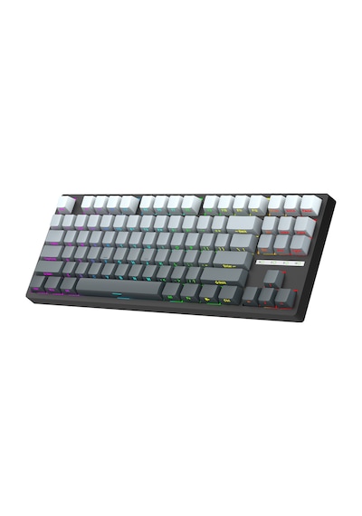 K88 Mekanik Oyun Klavyesi- 3 Modlu Hot Swap Rgb 4000 Mah Batarya + Gri Renk Coiled Klavye Kablosu