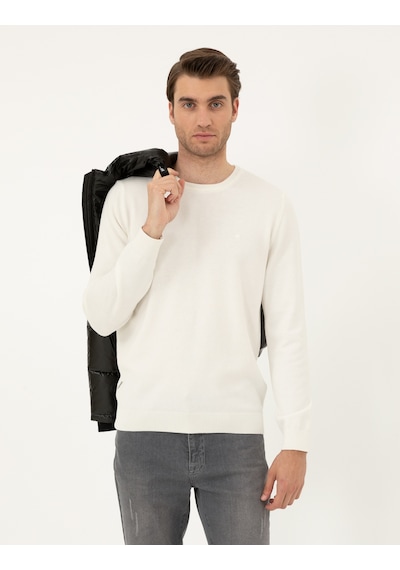 Pierre Cardin Erkek Ekru Kazak /triko 50296575-vr019 Ekru