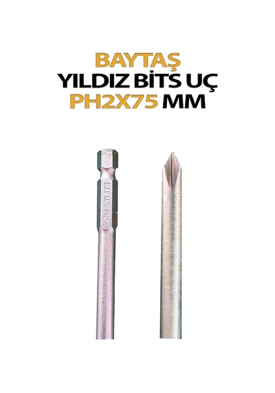 Yıldız Bits Vidalama Ucu Baytaş Ph2x75 Mm 1 Adet