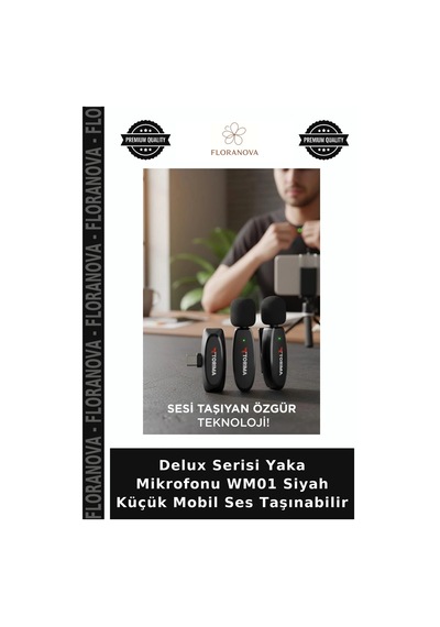Delux Serisi Yaka Mikrofonu Wm01 Siyah Küçük Mobil Ses Taşınabilir