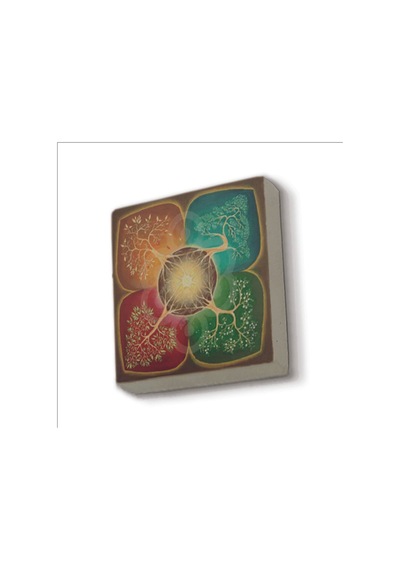 4 Mevsim Ağaç Baskılı Taş Magnet 5x5