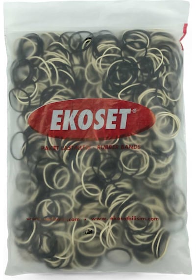Ekoset 1000 Adet Küçük Paket Lastiği Siyah Beyaz 40 MM