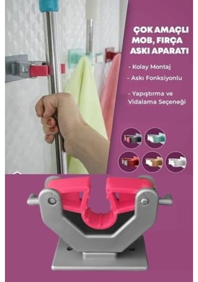 Süpürge Fırça Ve Mop Askısı-sap Tutucu-mutfak Ve Askısı Ikili Nks130-2