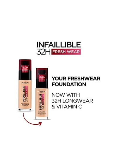 L'oreal Paris Infaillible 32h Fresh Wear C Vitaminli Fondöten - 145 Rose Beige 30 Ml C Vitamini İle, Taze, Nemli Ve Parlayan Cilt, Kalıcı Aşınma, Su Ve Transfer Korumalı, Hafif 00