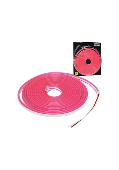 Powermaster 12Volt 5Metre 6X12Mm Pembe Neon Led Şerit