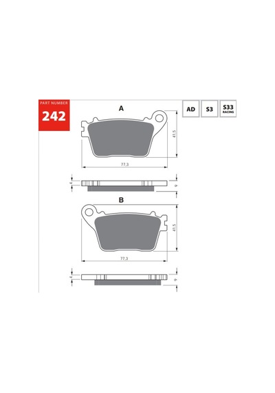Gold Ad 242 Fren Balatası Sinter Metal