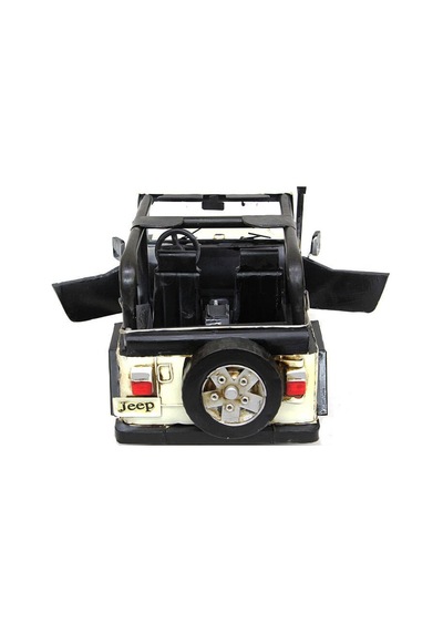Hediyelik Metal Beyaz Arazi Jeep Araba Otomobil Büyük Boy Dekor
