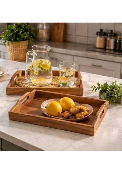 22 X 32 Cm Akasya Tepsi - İkili
