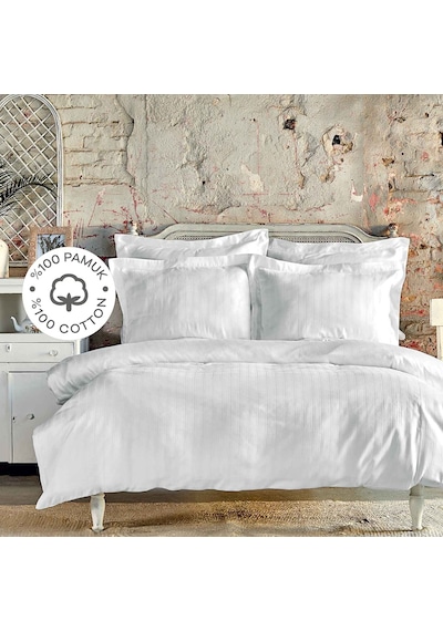 Karaca Home Charm Bold Beyaz %100 Pamuk Tek Kişilik