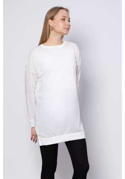 Barrels And Oil Bisiklet Yaka Mevsimlik Sweatshirt - Ekru-Ekru