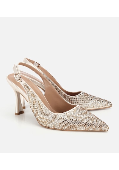 Hotiç Kadın Gold Taş Detaylı Arkası Açık Stiletto 01ayh320900a540 01ayh320900a540 Gold