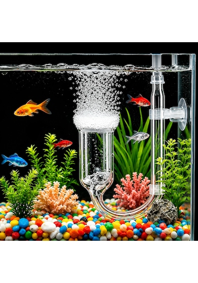 Cam Akvaryum Oksijen Difüzörü Vantuzlu Hava Taşı Nano Air Stone İnce Kabarcık Üreten Balık Tankı O2 Difüzörü