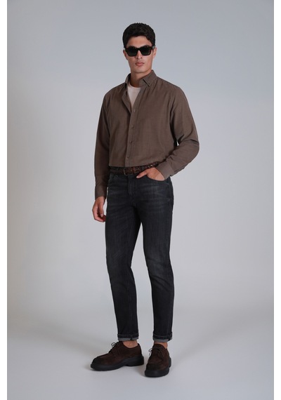 Lufian Water Erkek Basic Gömlek Slim Fit Kum Kum 112010664100580 Kum