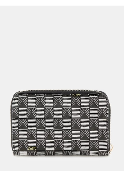 Guess G Wave Geometrik Desenli Kadın Cüzdan Swjt9344140 Siyah