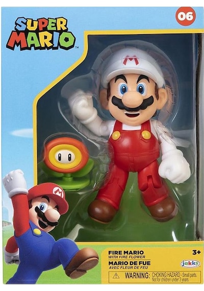 Süper Mario Ateş Mario Ve Ateş Çiçeği Figürü