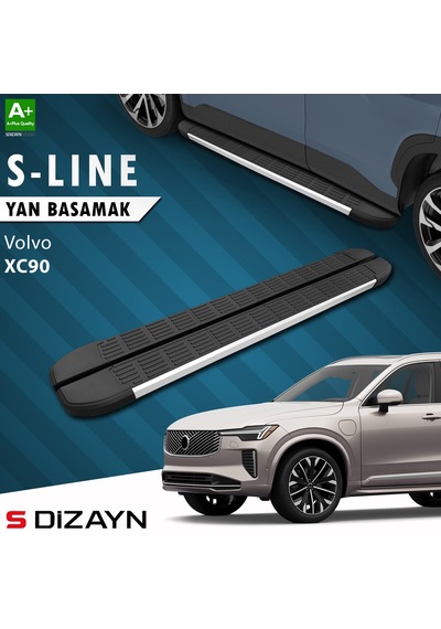 S-dizayn Volvo Xc90 Makyajlı Hybrid S-line Aluminyum Yan Basamak 203 Cm 2024 Üzeri A+ Kalite