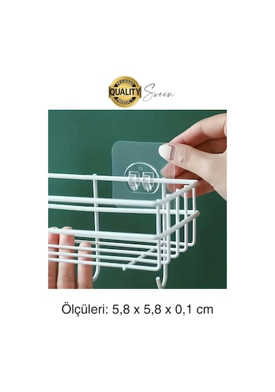 20 Ad. Ekstra Güçlü Kendinden Yapışkanlı İz Bırakmaz Suya Dayanıklı Banyo Rafı Tablo Ayna Askı Kanca Çok Renkli