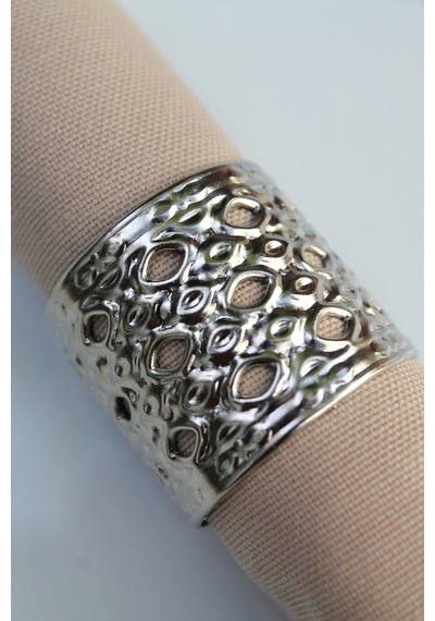 6 Adet Silver Venus Luxury Metal Peçete Halkası