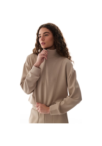 Penti Bej İpeksi Dokunuş Silky Touch Yarım Fermuarlı Sweatshirt