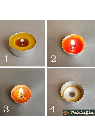 6 Adet Tealight Mum Doğal Petek Balmumu Mum Standart Boy Diğer