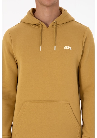 U.S. Polo Assn. Erkek Regular Fit Kapüşonlu Şardonlu Hardal Basic Sweatshirt 50315582-VR151