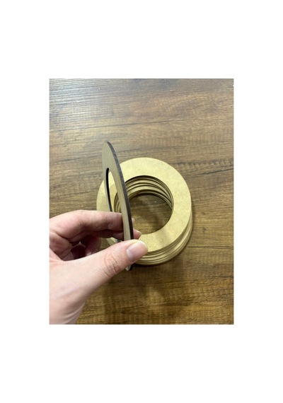 14x14cm Halka Ham Ahşap 10 Lu - Boyanabilir Ahşap Mdf - Lazer Kesim