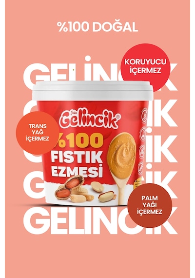 Fıstık Ezmesi Şekersiz %100 Saf Doğal Katkısız Taze Çekim Glutensiz Doğal Fıstık Ezmesi 1 Kg