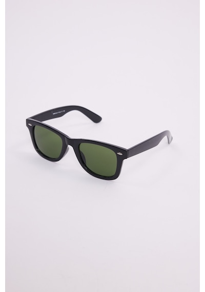 Unisex Siyah Çerçeve Yeşil Cam Uv 400 Korumalı Güneş Gözlüğü-51236 Çok Renkli