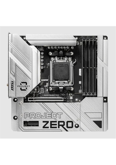 Msı B650m Project Zero Ddr5 7600mt/s 1xhdmı 1xdp 2xm.2 Usb Matx Am5 Amd Am5 9000/8000/7000 Seri İle Uyumlu