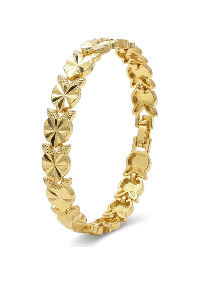 Premium Şık Ve Parlak Amora 24k Gold Kaplama 8 Mm Kadın Bijuteri Bileklik 3183kbv5d9 18cm Altın