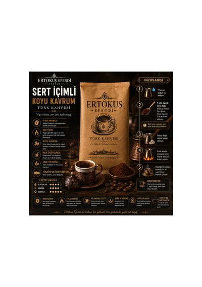Sert İçimli Türk Kahvesi 100 Gr Çifte Kavrulmuş Taş Değirmende Öğütülmüş - 892132012 Diğer