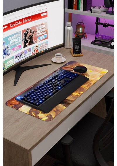 Zhongli Genshin Impact Anime Gacha V1 - 70x30 Xl Gaming Mouse Pad Fare Altlığı